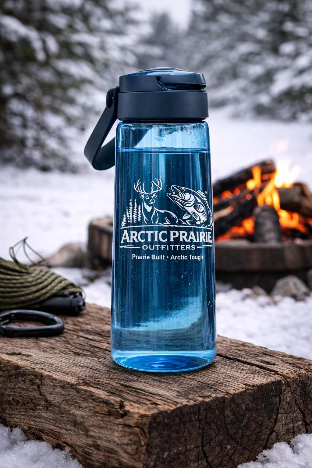 Flip straw water bottle