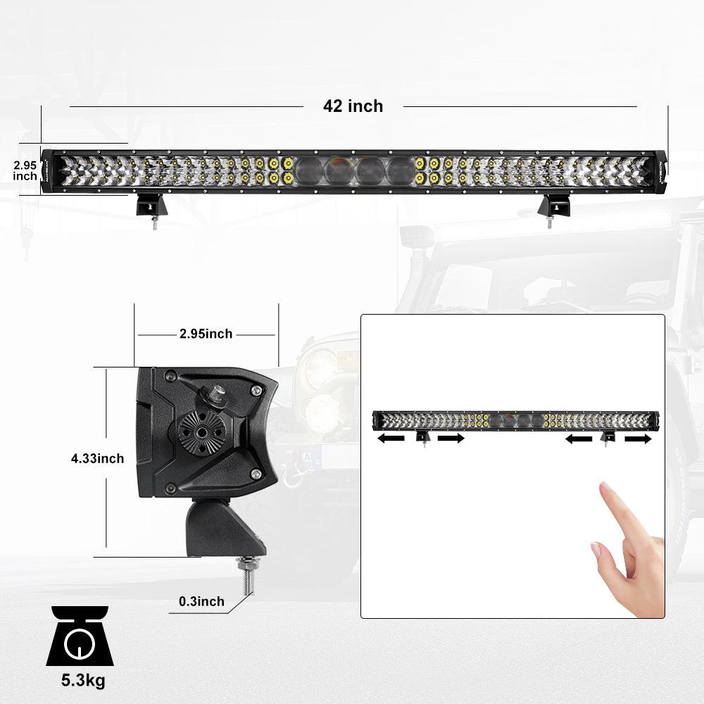 42 Inch 5D-PRO Series 44000LM Spot Beam Off Road Led Light Bar