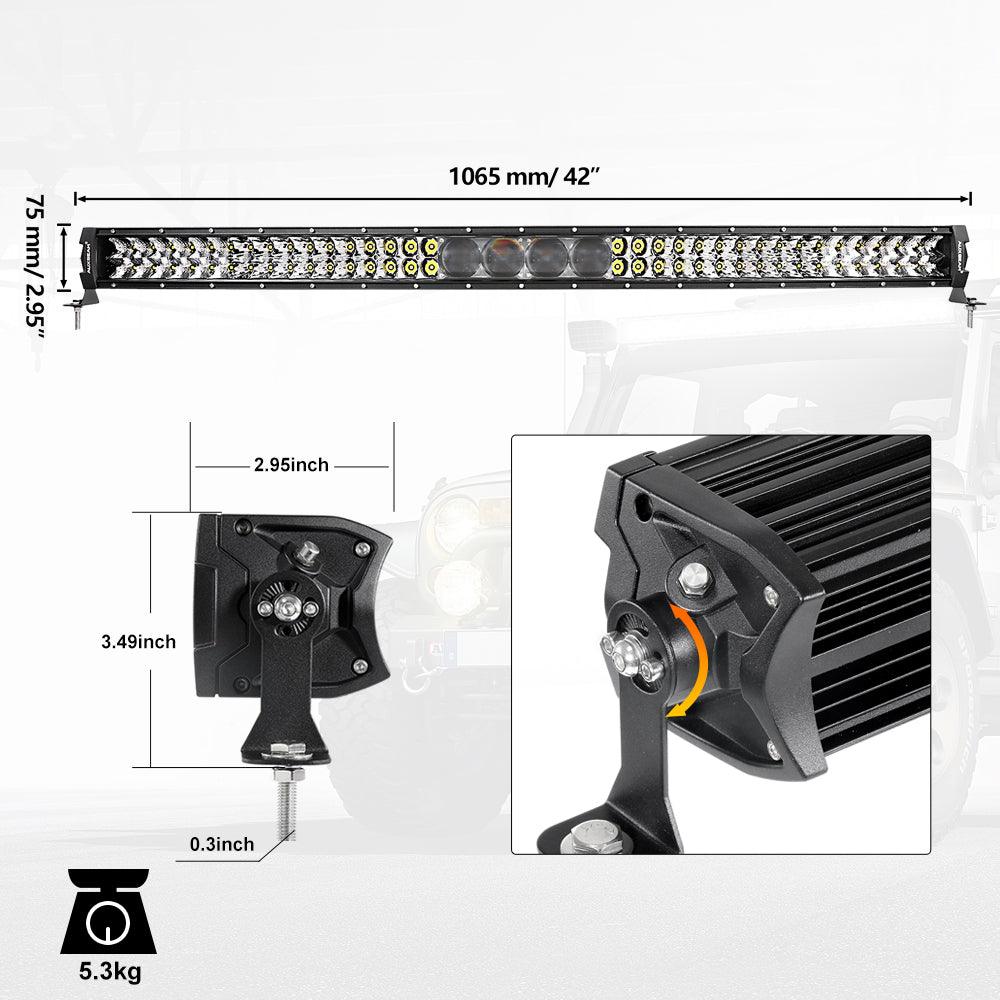 42 Inch 5D-PRO Series 44000LM Spot Beam Off Road Led Light Bar
