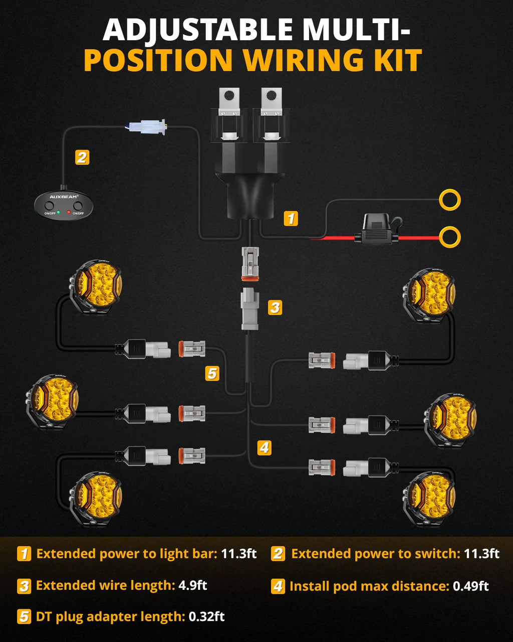 Pod Light Power Wiring Harness Kit